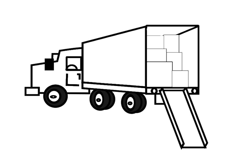 Coloring page full removal van