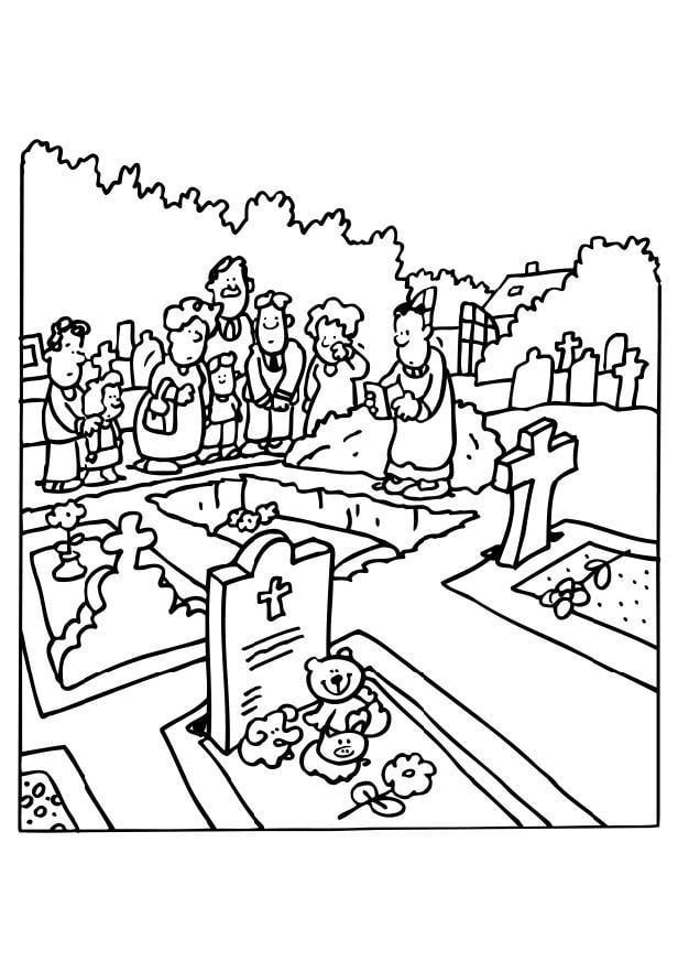 Coloring page funeral