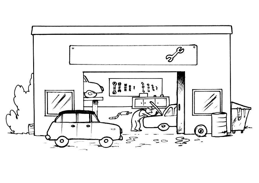 Coloring page garage - without text