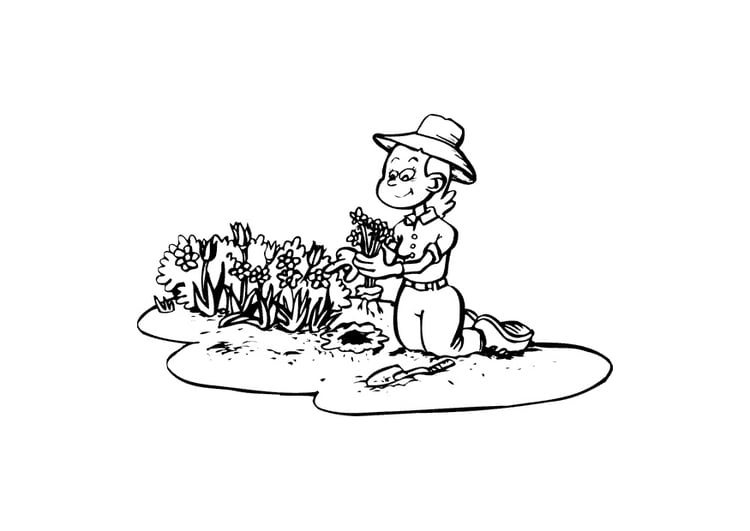 Coloring page gardening