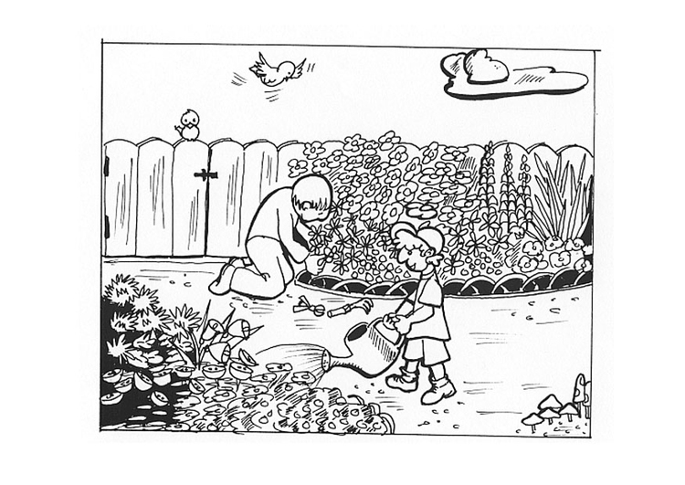 Coloring page gardening