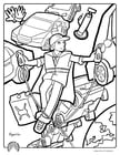 Coloring pages gas station attendant