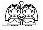 Coloring pages gay marriage between women - Holebi