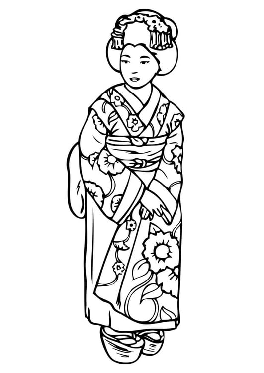 Coloring page geisha