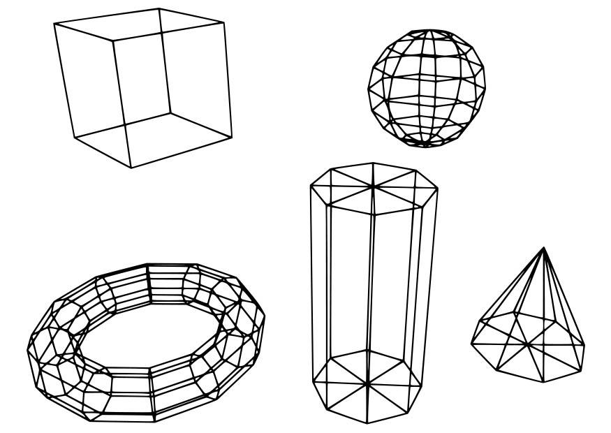 Coloring page geometric figures