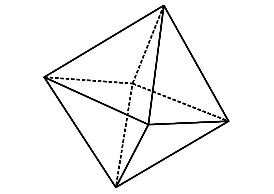 Coloring page geometrical figure - octahedron