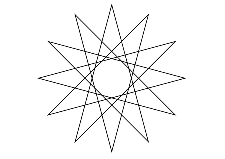 Coloring page geometrical figure - star