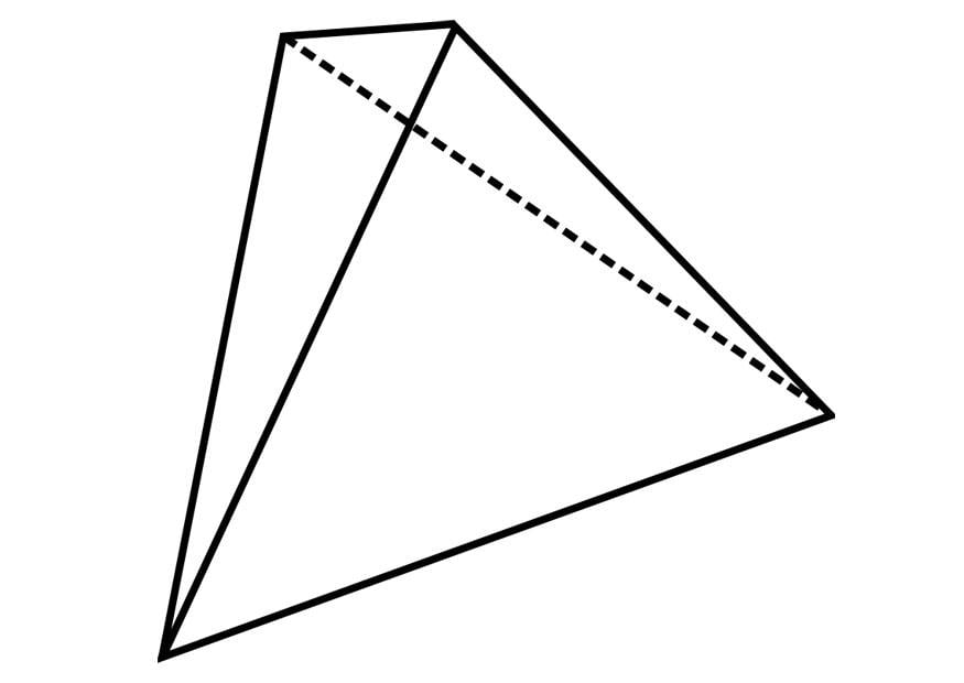 Coloring page geometrical figure - tetrahedron