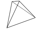 Coloring page geometrical figure - tetrahedron