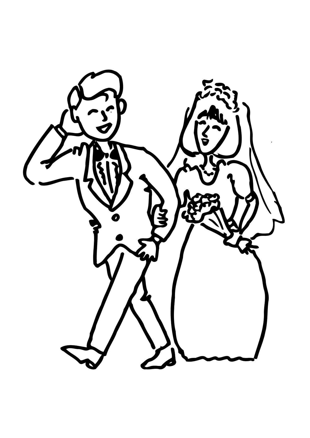 Coloring page get married