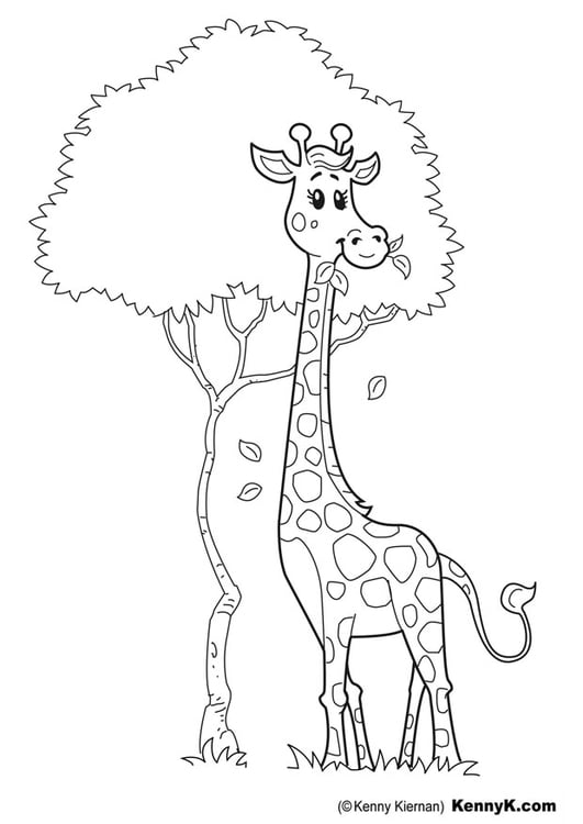 Coloring page giraffe