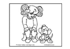 Coloring pages girl and dog