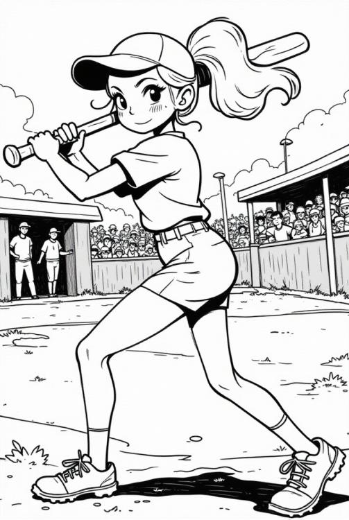 girl at baseball game