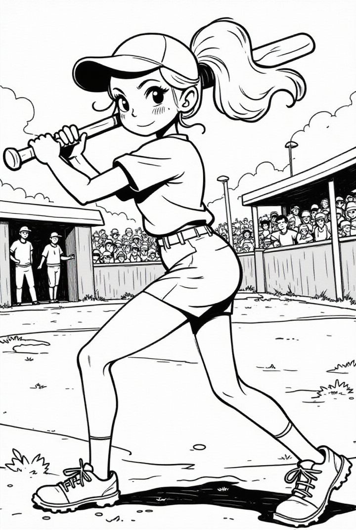 girl at baseball game