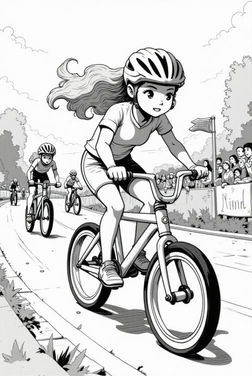 girl at bike race 