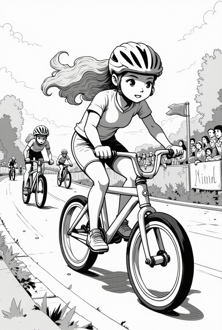girl at bike race 