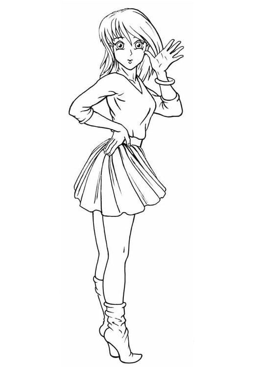 Coloring page girl