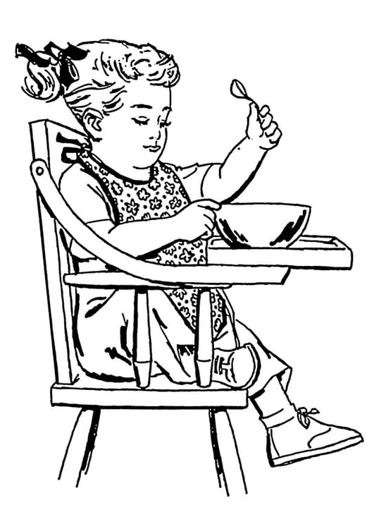 Download Coloring Page girl in high-backed chair - free printable ...