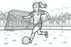 girl plays football