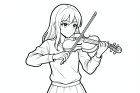 girl plays violin