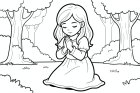girl praying in nature