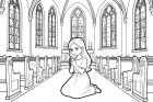 girl prays in the church