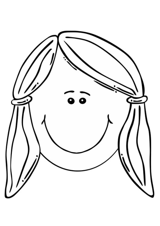 Coloring page girl's face