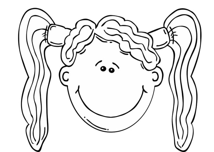 Coloring page girl's face