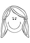 Coloring page girl's face