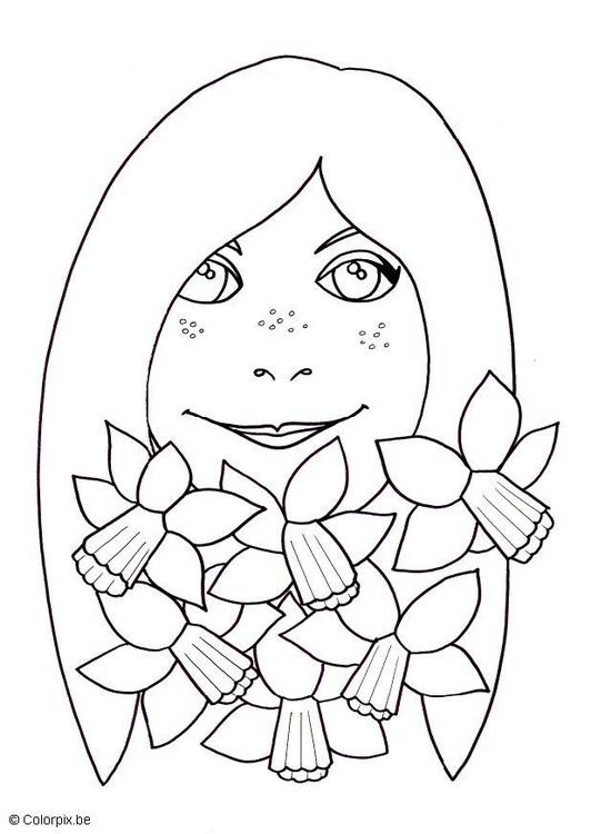 girl with daffodils