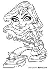 Coloring pages girl with guitar