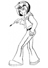girl with paintbrush