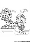 Coloring page girls on guitars