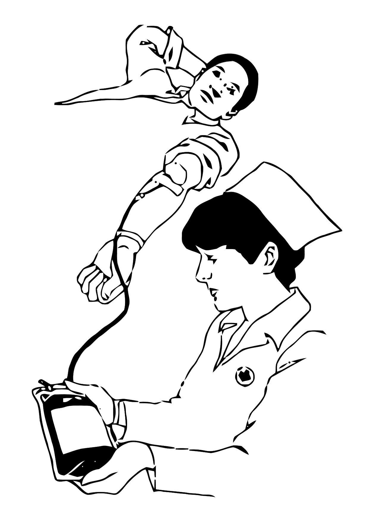 Coloring page give blood
