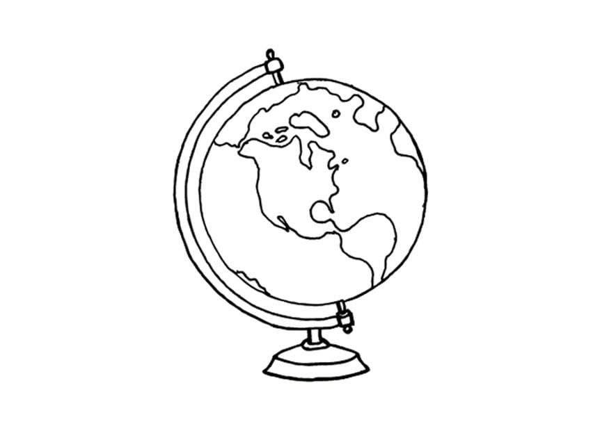 Coloring page globe