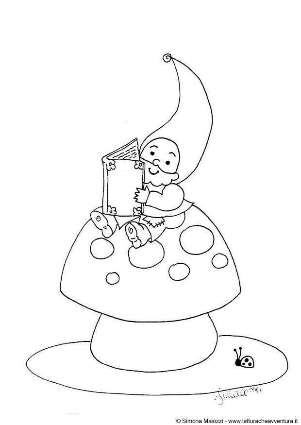 Coloring page gnome