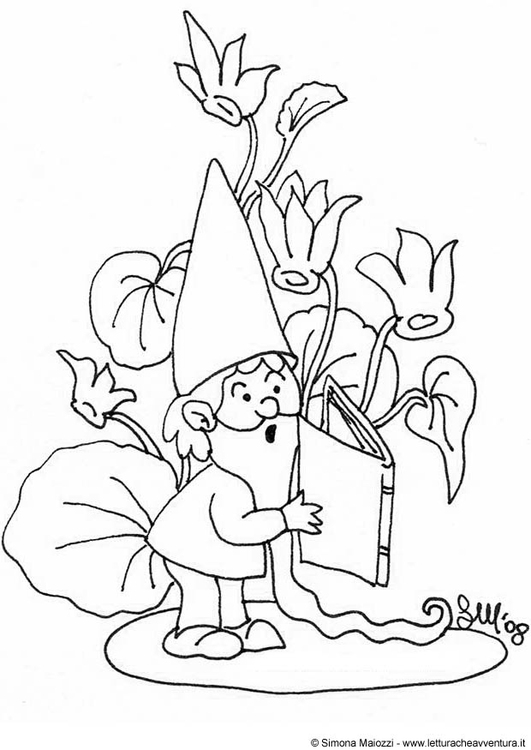 Coloring Page gnome - free printable coloring pages - Img 12401