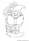 Coloring page gnome