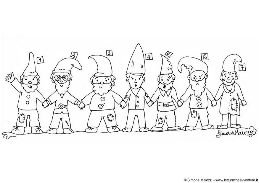 Coloring page gnomes 1 - 7