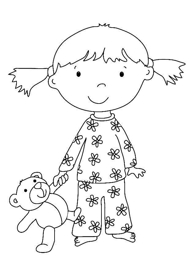 Coloring page going to bed