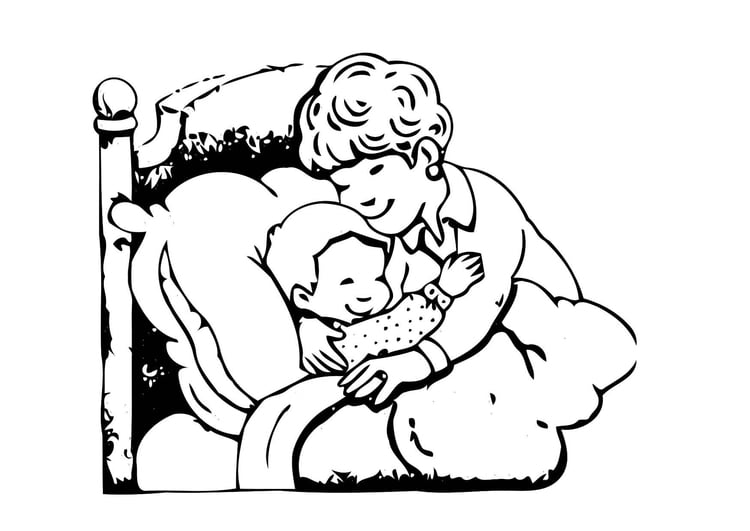 Coloring page going to bed