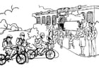 Coloring page going to school - primary school