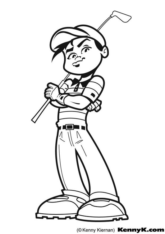 Coloring page play golf