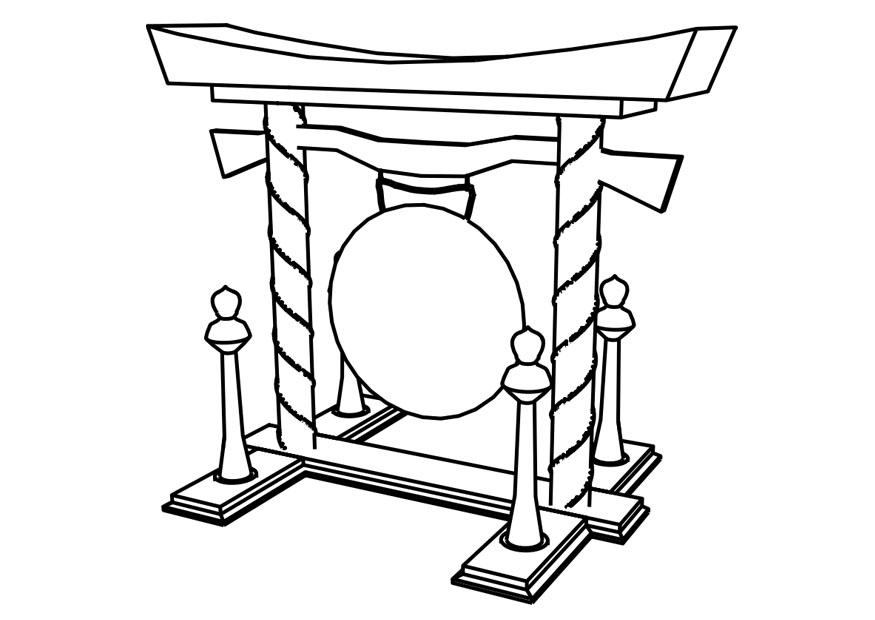 Coloring page gong