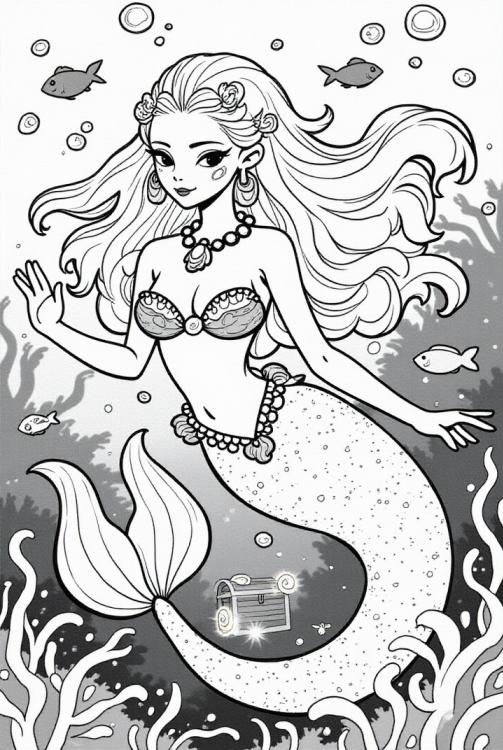 graceful mermaid in the sea
