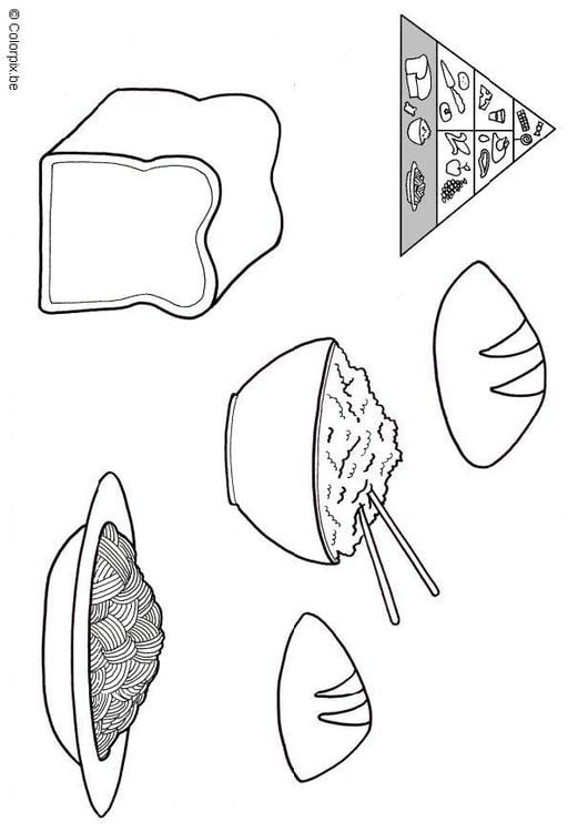 Dibujo para colorear productos de cereales de cereales y tuberculos para colorear Dibujo para colorear productos de cereales