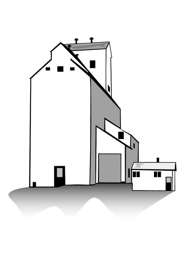 Coloring page grain warehouse