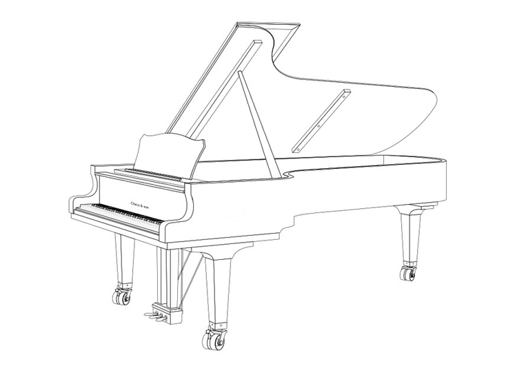 Coloring page grand piano