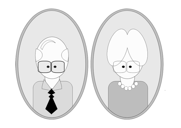 Happy senior couple grandmother and grandfather Vector Image