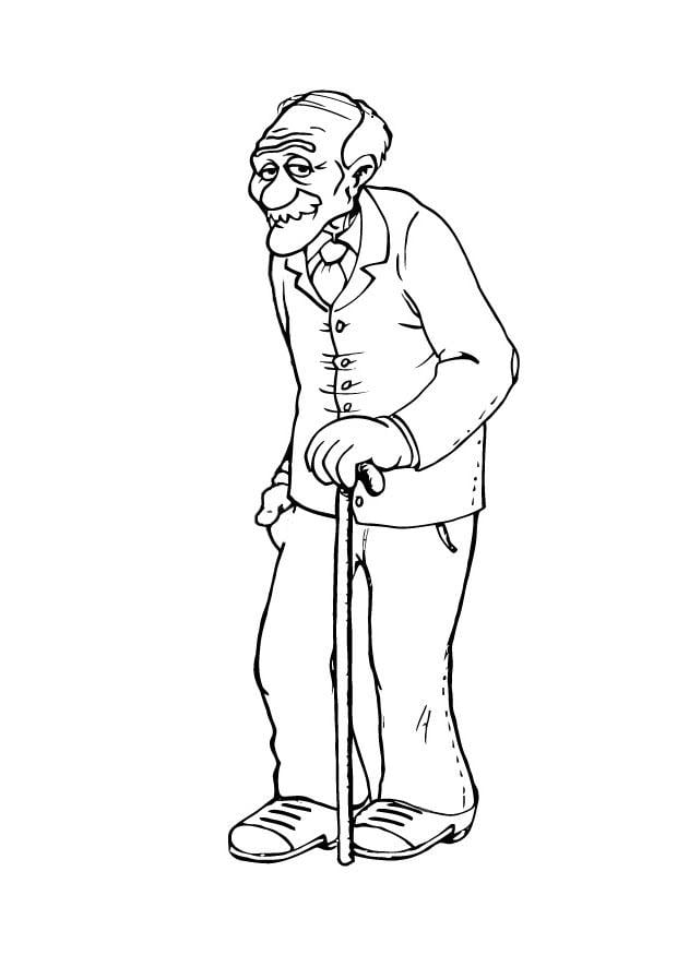 old man coloring page